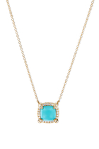 Petite Chatelaine® Turquoise Pavé Bezel Pendant Necklace